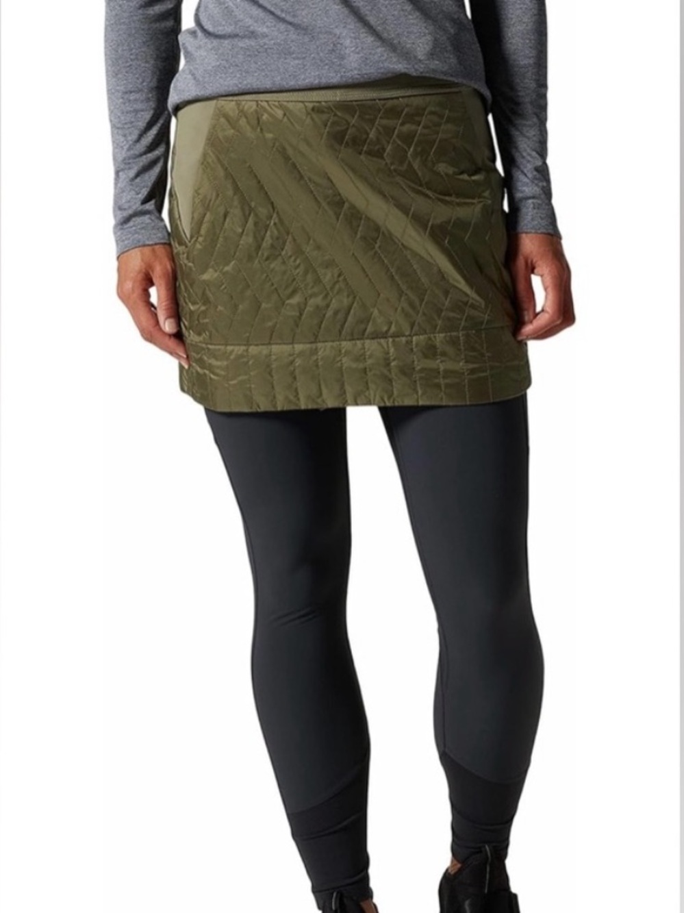 Mountain Hardwear Olive Green Quilted Active Skirt